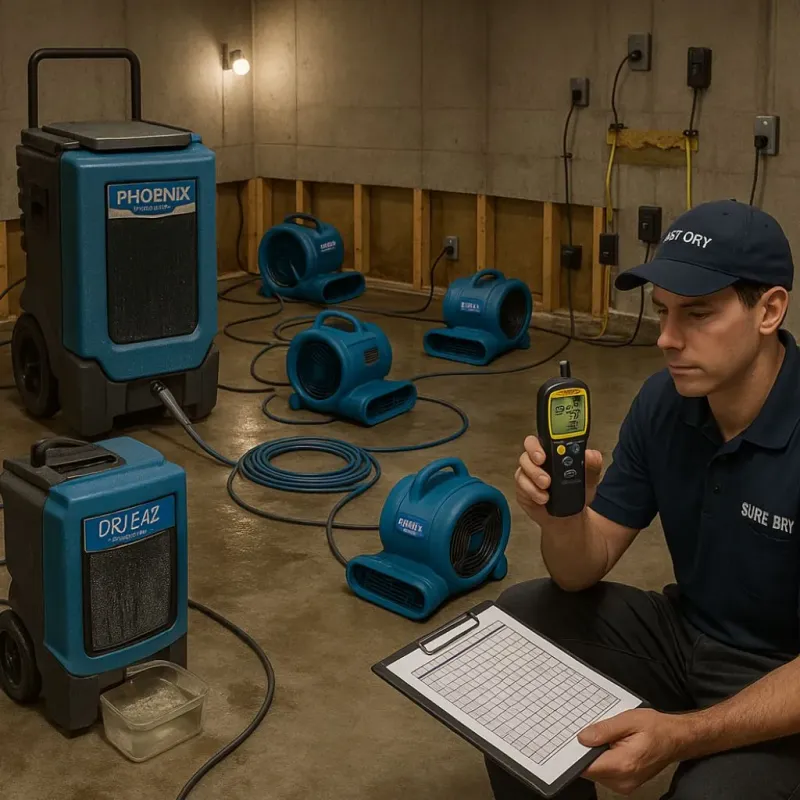 Structural Drying and Dehumidification process in Marfa, TX